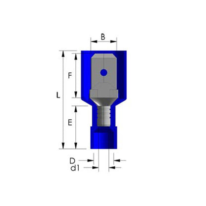 100x Kabelschuhe für Abzweigverbinder blau 1,5 - 2,5mm - TMN - shop.de