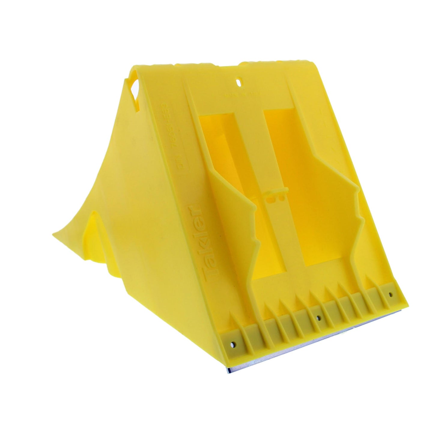 Wheel chock yellow with anti-slip DIN 76051-E53