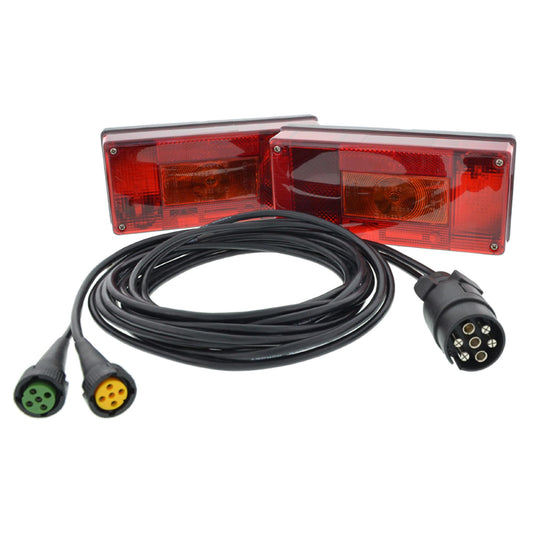 Aspöck Midipoint 1 rear light set including 7-pin connection cable 7 meters