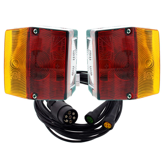 Aspöck set of Minipoint rear lights with KZL - left / right 2 pieces + 5m connection cable 7-pin.