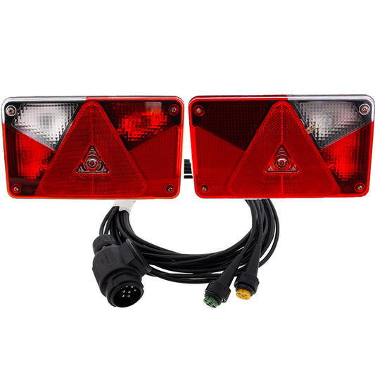 Aspöck set Multipoint 5 V right with RFS / left with NSL rear lights + connection cable 4m 13-pin.