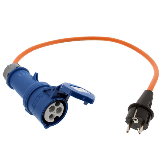 Adapter cable CEE coupling / Schuko plug 500 mm cable length