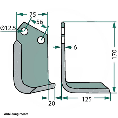 Satz Fräsmesser passend für Holder Fräse 3083 4083  R+L