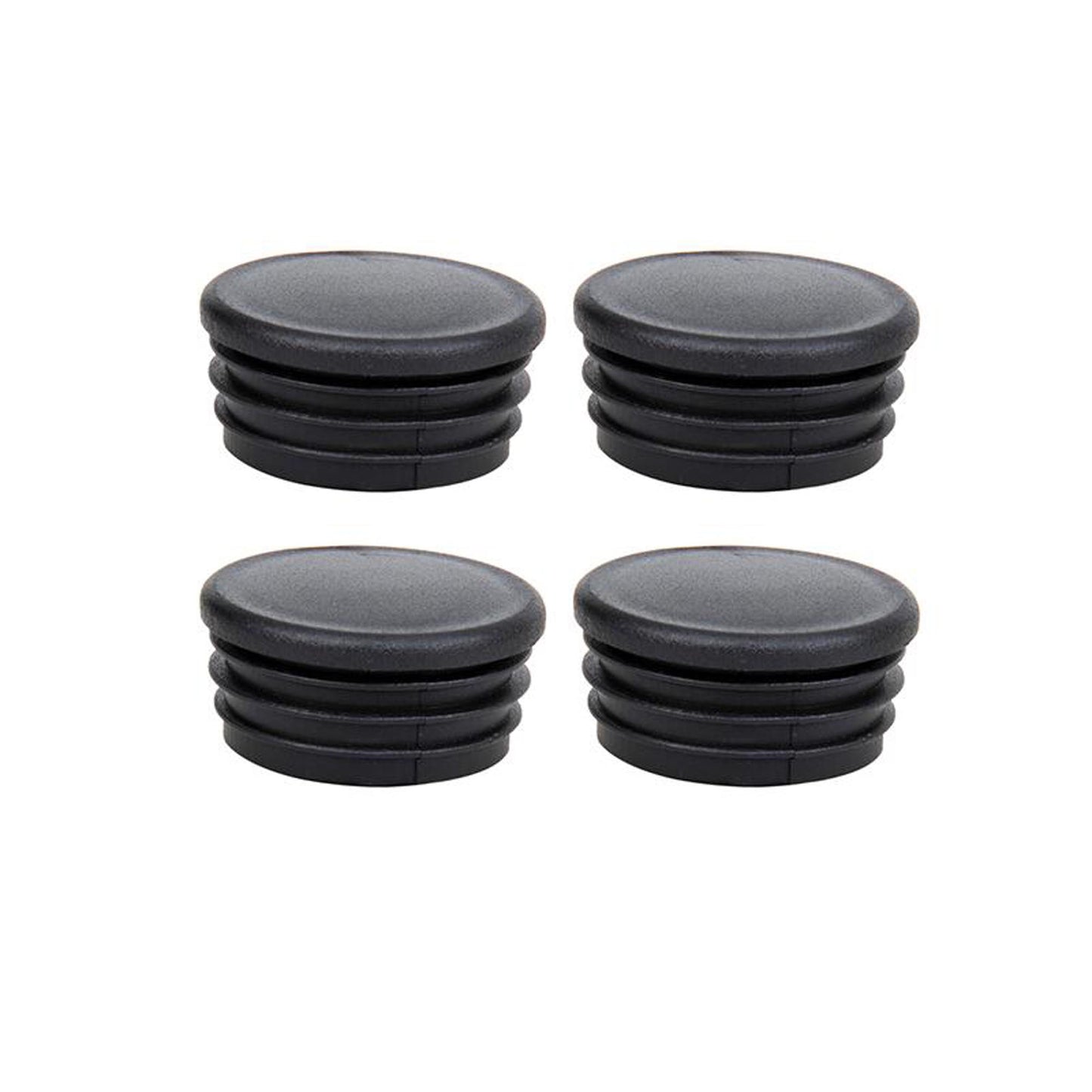 End cap plastic black in 4 pieces in blister pack round Ø30mm