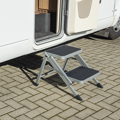 Double step, foldable for household, caravan, workshop