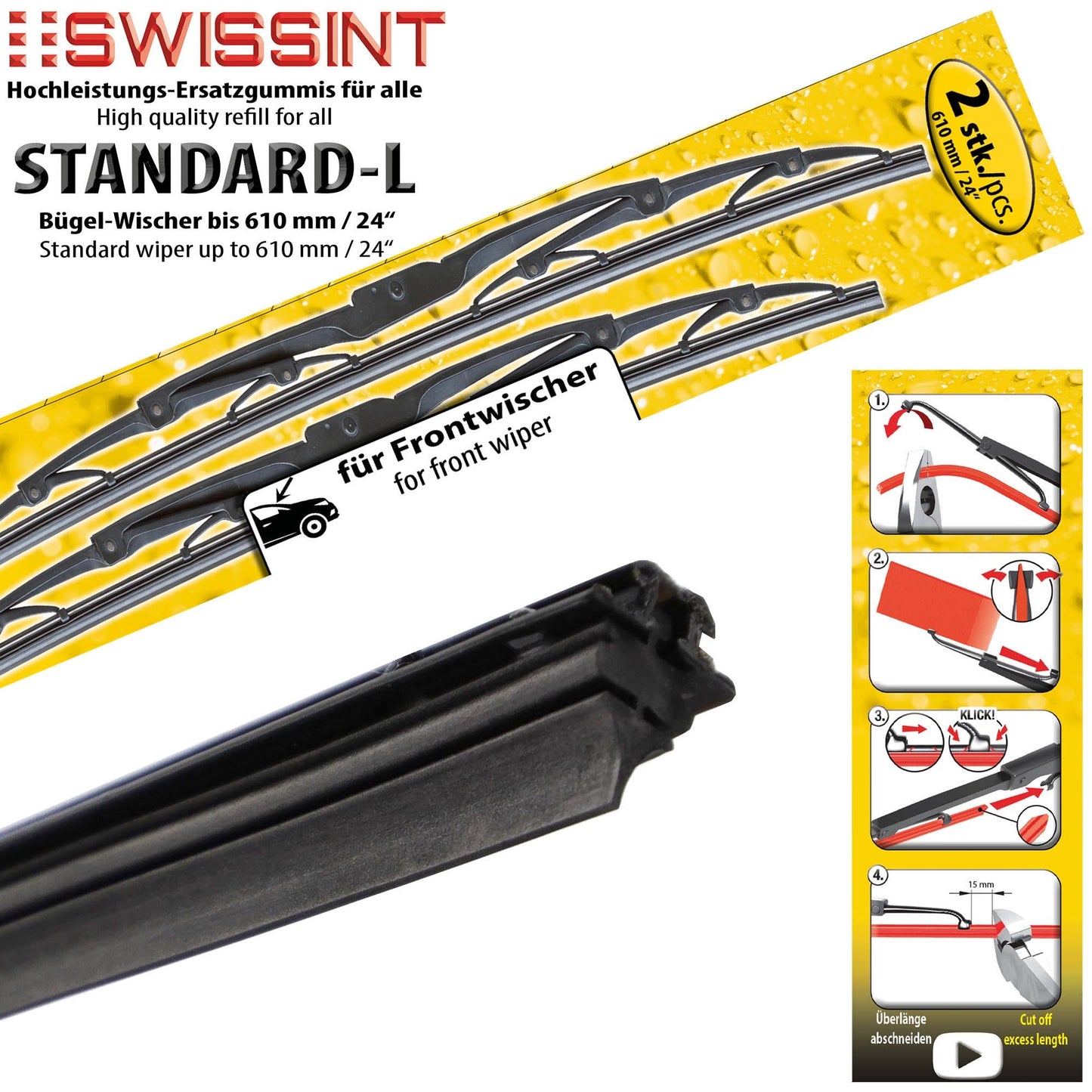 63610 Swissint 2x Ersatzgummi für Standard Wischer 610mm - TMN - shop.de