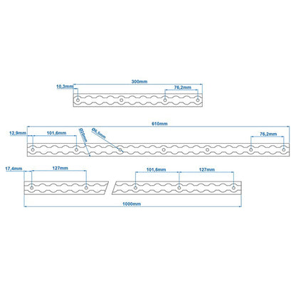 Lashing rail set 2x60cm 6 pieces