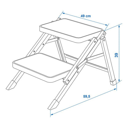 Double step, foldable for household, caravan, workshop