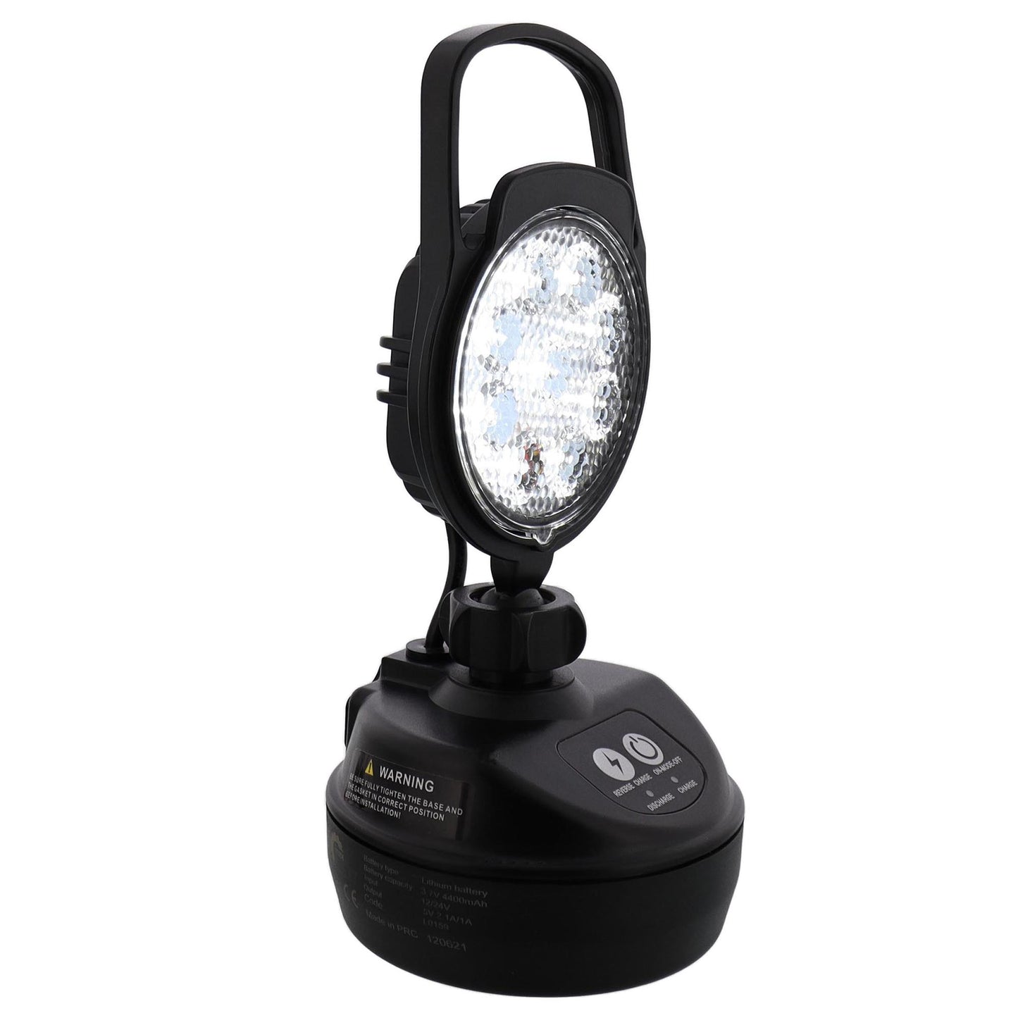 LED battery-powered work light 9Watt with magnetic base 4 light modes