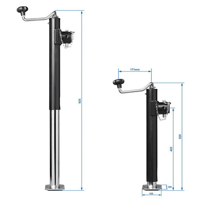 Ausdrehstütze 520 - 900mm Obenschlinger klappbar 1000kg mit Flansch - TMN - shop.de