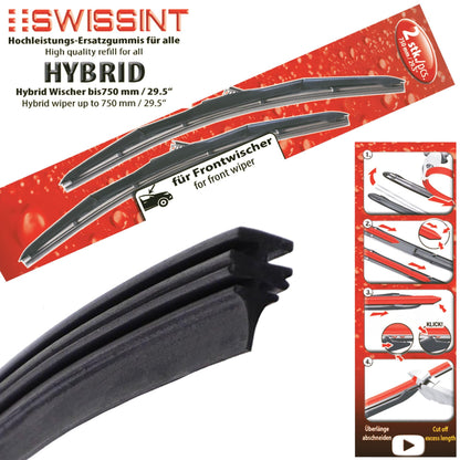 Hybrid750T Swissint 2x Ersatzgummi für Hybrid Wischer 750mm - TMN - shop.de