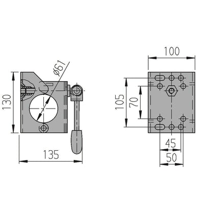 Klemmhalter 60mm für Stützrad mit Klappknebel - TMN - shop.de