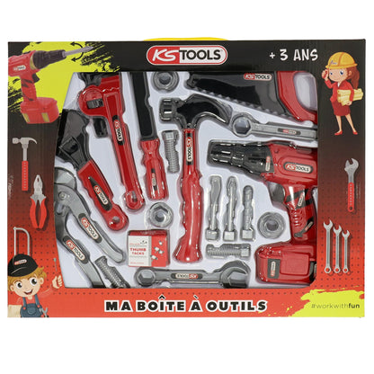 KS Tools 18-piece toy tool set for children with cordless screwdriver from 3 years