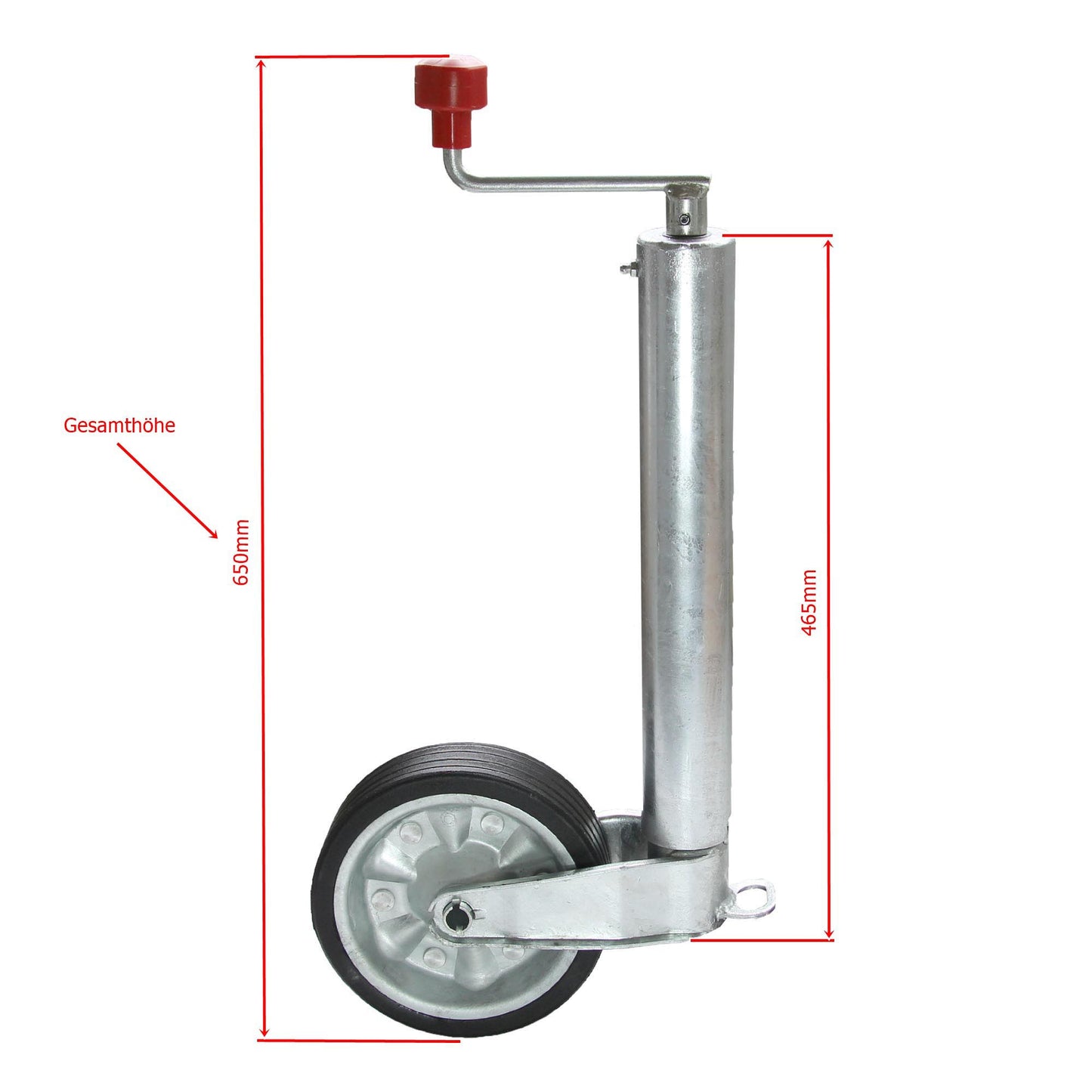 Support wheel 500kg with Ø60mm tube 200x50mm