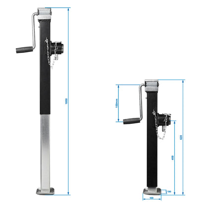 Stützfuss mit Handkurbel, Klappbar 620-1000mm 2500kg mit Flansch