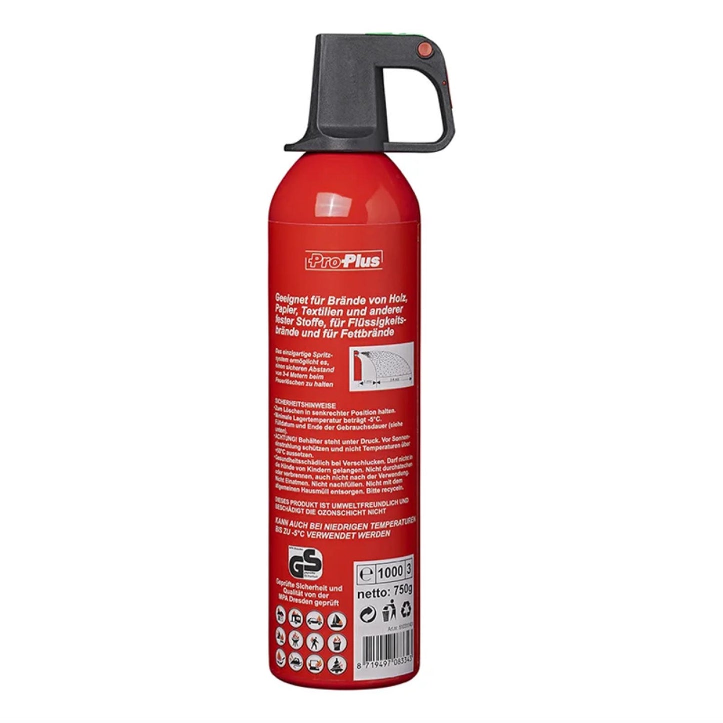 Schaum-Feuerlöscher 750ml ABF Schaum DE